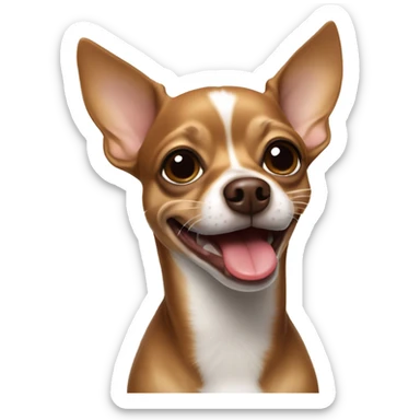 Brown Chihuahua with tongue out sticker