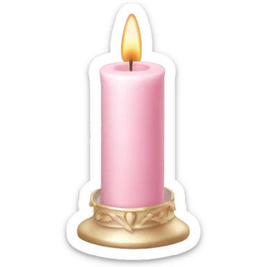 pastel pink christmas candle  sticker