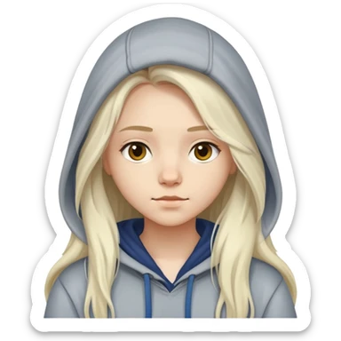 girl wear hoodie British whithe Longhair sticker