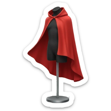 faceless mannequin flapping red cape sticker