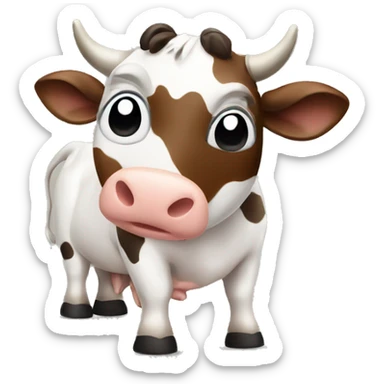 Cow having an idea sticker