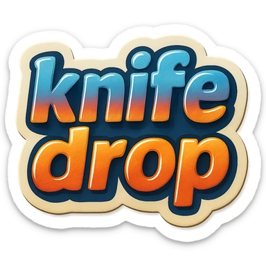 a logo, resembling that of a video tube site, for the text: "knife drop" sticker