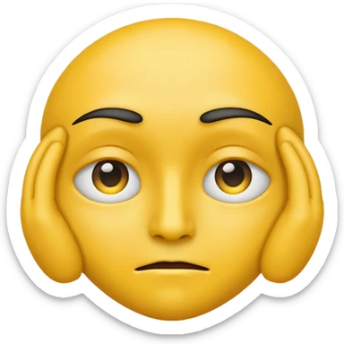 Generate me a blank face emoji with the upper eyelid half closed make it the original yellow emoji sticker