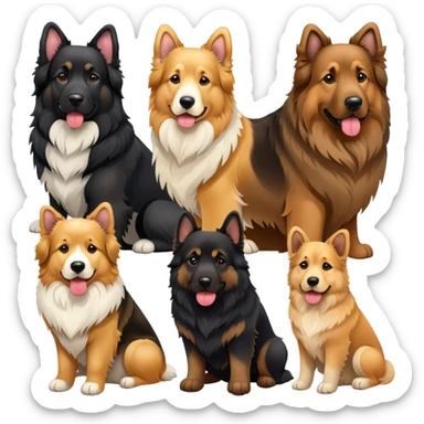Landseer Newfoundland, golden retriever and German shepherd  sticker