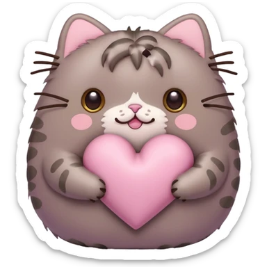 pusheen heart Pink cute sticker