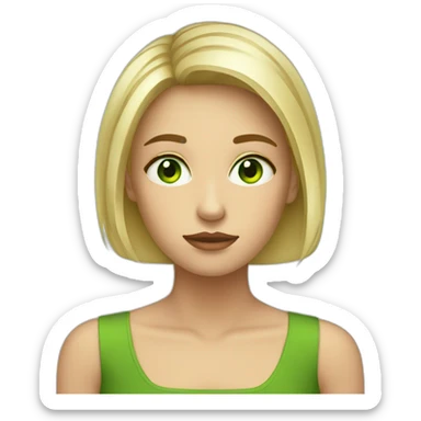 triste-blond-girl-short-hair-with-green-eyes sticker