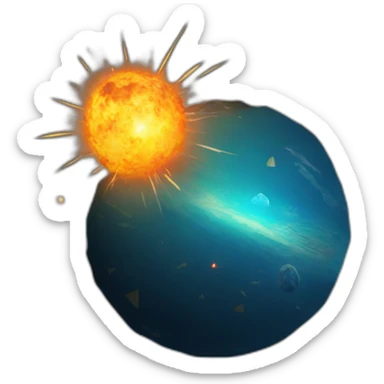 Meteorit collision with earth sticker