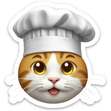 Cat with chef hat sticker