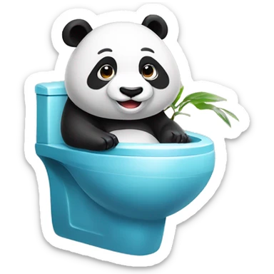 Un Panda sur des WC sourit sticker