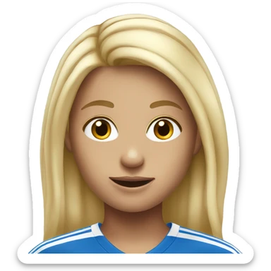blond soccer girl wearing blue top  sticker