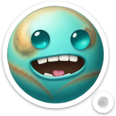 Uranus planet with buckteeth sticker