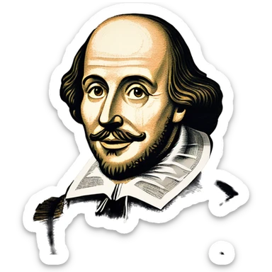 Shakespeare made of newspaper cuttings 420 roses flowers sticker