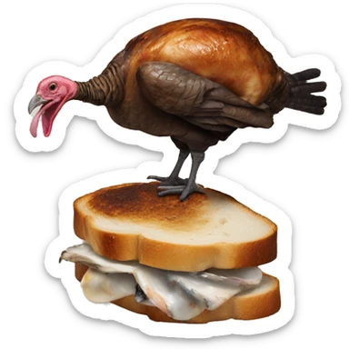 Turkey with black Burnt toast and oyster sticker