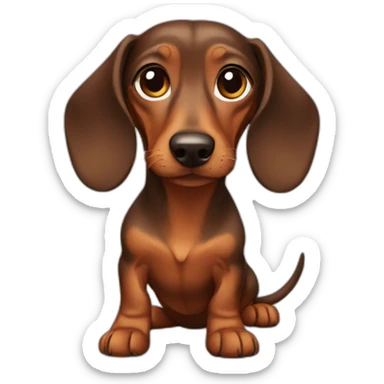 brown dachshund sticker