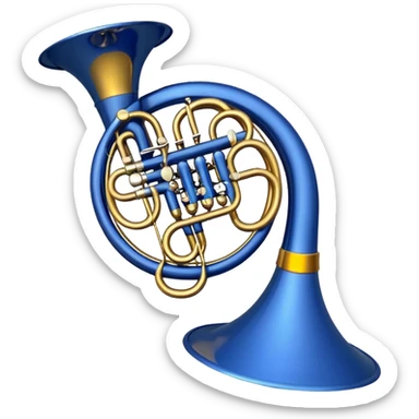 Blue french horn her tarafı mavi sarı detaylar olmadan sticker