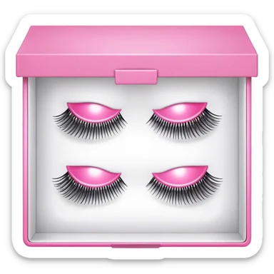 ioni false lashes in a box packaging pink sticker