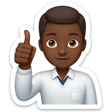 A thumbs up with predominantly dark skin tone and light skin accents sticker