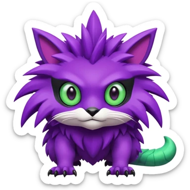  exotic tropical cyber-Litten-Noivern-Stitch-Noibat-Trico-Fakémon-Pokémon-Vernid-creature sticker