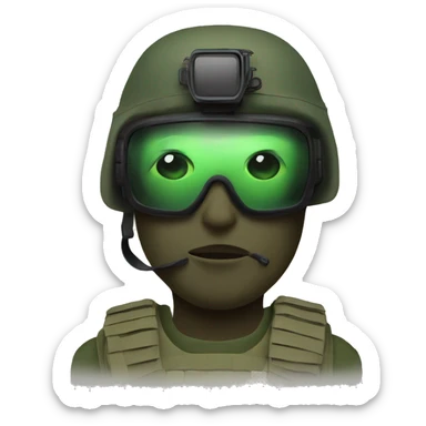 Special Forces Soldier wearing mask with night vision goggles sticker