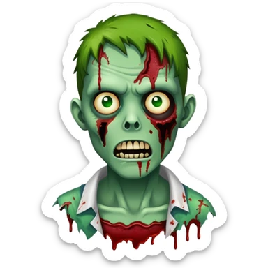 zombie with green skin and torn clothes sticker