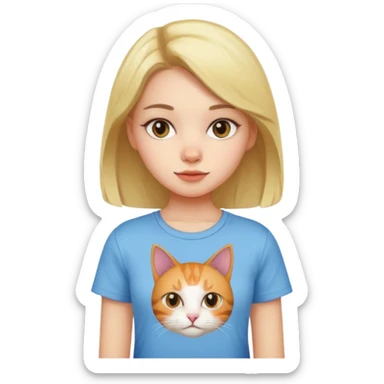 Girl with cat shirt sticker