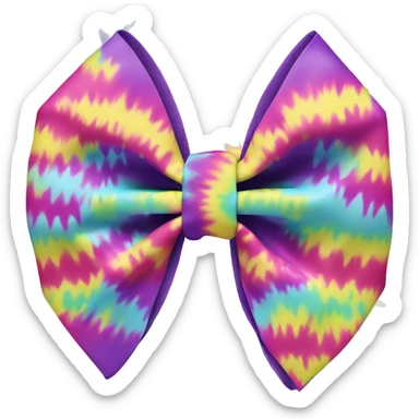 Tie dye bow sticker