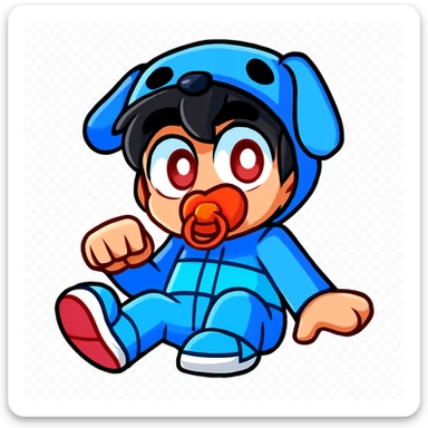 Extract the character from the background, including the clothes and accessories they are wearing, and place on a transparent background. Keep the original style and appearance exactly the same. and separately give me the picture

 sticker