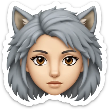 Split face of Shakira and a wold sticker