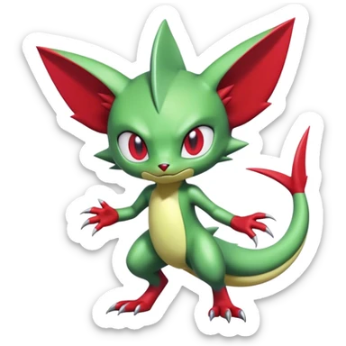 Cute Cool Edgy Shiny Ethereal Legendary Digimon-Sneasel-Scizor-hybrid full body sticker