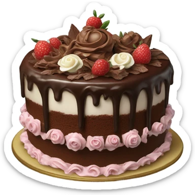highly detailed rococo chocolate cake sticker