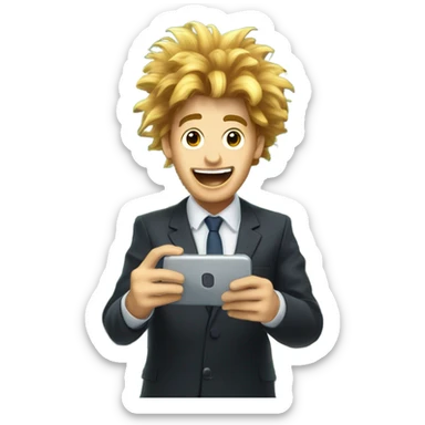 A crazy man buying crypto currency  sticker