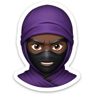A ninja and an aubergine sticker
