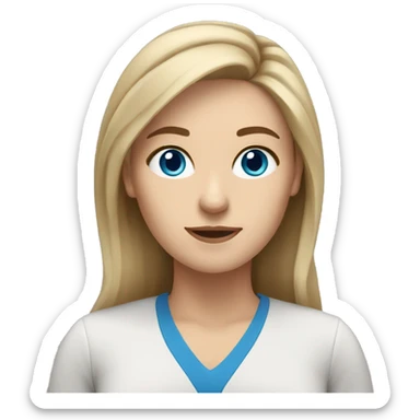 woman teacher with blue eyes and dark blonde not very long hair sticker