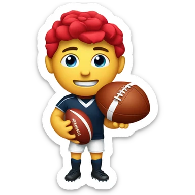 Red rose carrying rugby ball  sticker