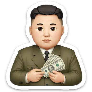 kim jong un holding money sticker