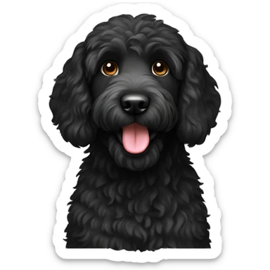 Black labradoodle  sticker
