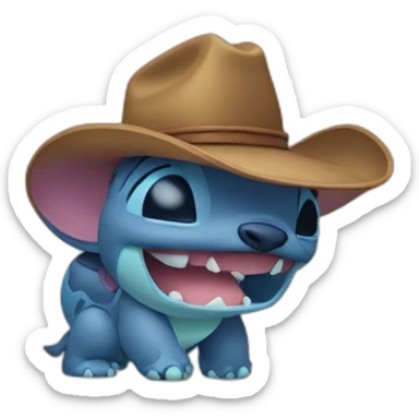 stitch with cowboy hat from lilo and stitch sticker