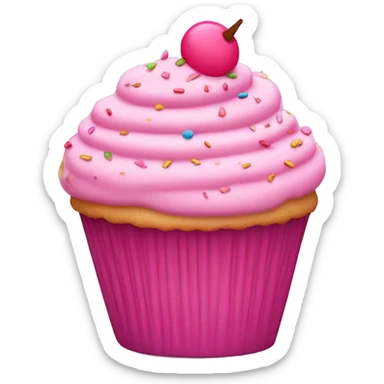 Pink cupcake with sprinkles sticker