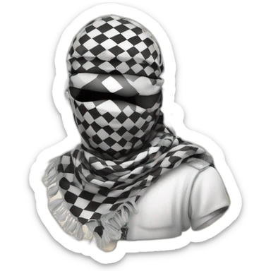 Keffiyeh on plaestine map white and black emoji sticker