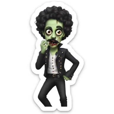 popstar prince as a zombie dancing with painter's moustache sticker