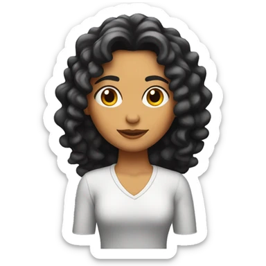 Chica morena con pelo rizado sticker