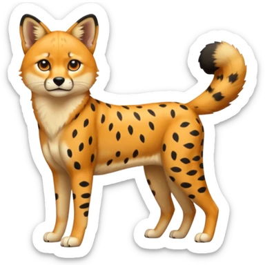 Cheetah-serval-shiba-inu-hybrid, full body sticker