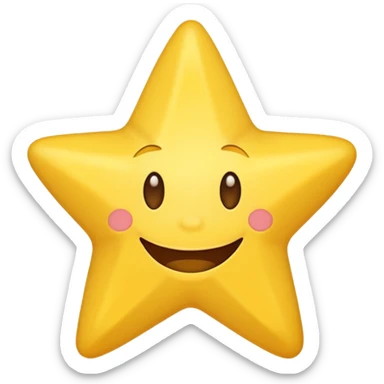 a star  with a heavily exaggerated smile sticker