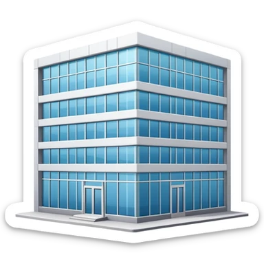 Modern office building with glass windows sticker