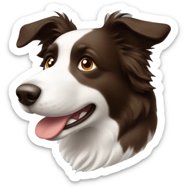 un perro de raza Border Collie, cholate y blanco sticker