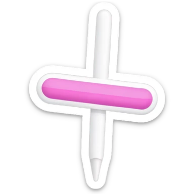 Two pink lines on a white stick pregnancy test  sticker