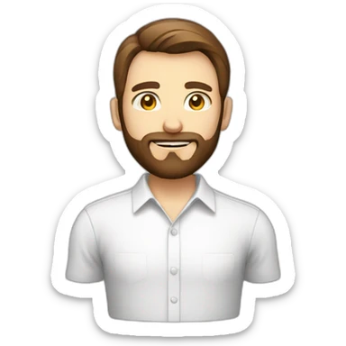 male beard developer glass brown hair european white shirt sticker