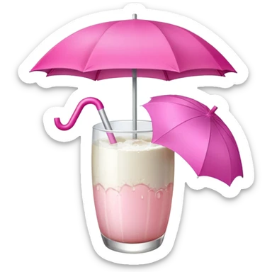 coconut drink with pink umbrella sticker