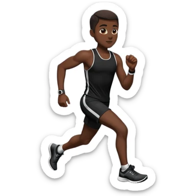 make a short runner in black outfit sticker