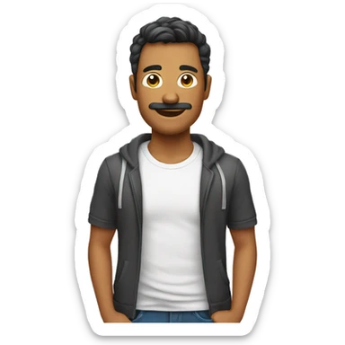 hombre con camiseta divertida estilo de emoji clasico sticker